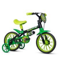 Bicicleta Infantil Nathor Black 12 Preto Verde Garrafinha