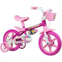 Bicicleta Infantil Nathor Flower Aro 12 Com Cestinha