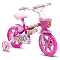 Bicicleta Infantil Nathor Flower Aro 12 Rosa Com Rodinhas