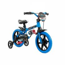 Bicicleta Infantil Nathor Veloz Aro 12 com Rodinhas 3 a 5 Anos Azul com Preto