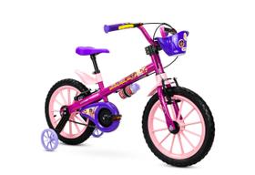 Bicicleta Infantil Para Menina Aro 16 Top Girls com Rodinhas Cestinha e Freio VBrakes