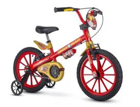 Bicicleta Infantil Para Meninos Aro 16 Homem De Ferro C/Rodinhas