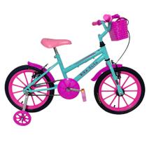 Bicicleta Infantil Passeio Aro 16 Feminina Azul Tifany