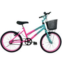 Bicicleta Infantil Passeio Aro 20 Cesta Feminina Tifany/Rosa
