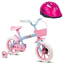 Bicicleta Infantil Paty Aro 12 ul Bebê E Rosa E Capacete