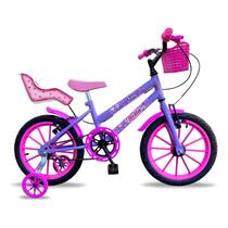 Bicicleta Infantil Princesa + 3 Anos Aro 16 Bella 2023 Cor Azul-celeste/Rosa Tamanho do quadro 16 - Power Bike