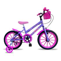 Bicicleta Infantil Princesa + 3 Anos Aro 16 Bella 2024 Cor Azul-celeste/Rosa Tamanho do quadro 16