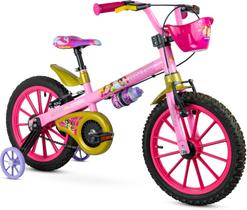 Bicicleta Infantil Princesas Disney Aro 16 Nathor com Cestinha Rodinhas Garrafinha e Freio V-Brake Bicicleta Infantil Princesas Disney Aro 16 Nathor com Cestinha Rodinhas Garrafinha e Freio V-Brake