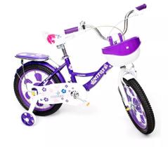 Bicicleta Infantil Princess Aro 16 Roxo - Unitoys 1402