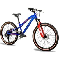 Bicicleta Infantil Redstone Alpha Aro 24 2021 8 Velocidades Azul/Vermelho