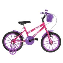 Bicicleta Infantil Rosa Aro 16 Crianças de 4 a 6 anos com Cesta e Buzina Ultrabikes BMF16-01RSLI