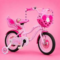 Bicicleta Infantil Rosa Menina Aro 14 Lovers 1 Led Premium Bicicleta Infantil Rosa Menina Aro 14 Lovers 1 Led Premium