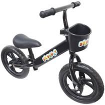 Bicicleta Infantil Sem Pedal Balance Equilibrio Aro 12 Criança Pneu Eva Preta Importway BW152PT