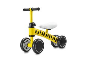 Bicicleta Infantil Sem Pedal De Equilíbrio Andador Bebê 4 Rodas Amarela - Multmaxx