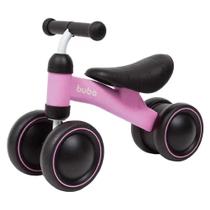 Bicicleta Infantil Sem Pedal Equilíbrio Balance 4 Rodas Buba Cor Rosa