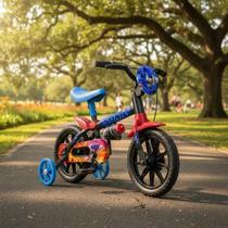 Bicicleta Infantil Sonic Aro 12 com Rodinhas de Apoio 3 a 5 anos