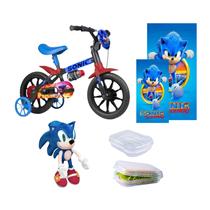 Bicicleta Infantil Sonic Aro 12 com Rodinhas para Menino 3 a 5 Anos