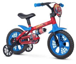 Bicicleta Infantil Spider Man com Rodinhas Aro 12 Nathor (Ref. 101260160000) (Disponibilidade: Imediata)