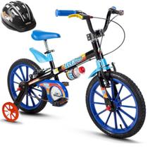 Bicicleta Infantil Tech Boys Aro 16 Com Capacete Preto