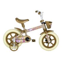 Bicicleta Infantil Track Aro 12 em Aço com Rodinhas e Cestinha Arco Íris DB