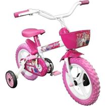 Bicicleta Infantil Track & Bikes Arco Íris, Aro 12, Branca e Rosa Bicicleta Infantil Track & Bikes Arco Íris, Aro 12, Branca e Rosa