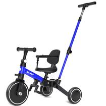 Bicicleta infantil Tricycle Glaf com alça de pressão de 1 a 3 anos, azul