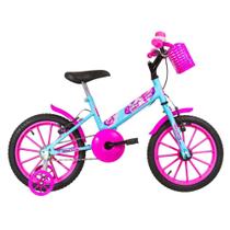 Bicicleta Infantil Ultra Bikes Aro 16 Azul Bebê E Rosa Com Rodinhas