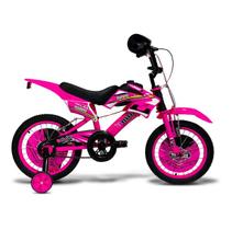 Bicicleta Infantil Unitoys Moto Cross Aro 16 Freios V-brakes Rosa
