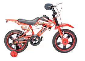 Bicicleta Infantil Unitoys Moto Cross Aro 16 Vermelho + Nf