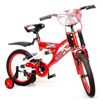 Bicicleta Infantil Vermelha Aro 16 Menino c/ Rodinhas