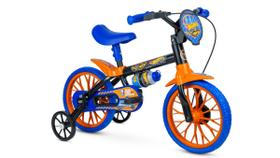 Bicicleta intantil Aro 12 Nathor Hot Wheels com rodas de treinamento