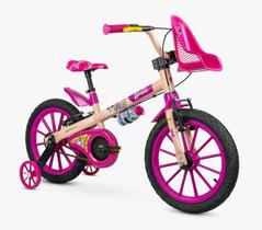 Bicicleta intantil Aro 16 Nathor Barbie com rodas de treinamento