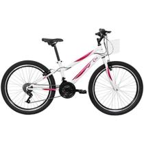 Bicicleta Juvenil Caloi Ceci Aro 24 21 Marchas Freio V-Brake Quadro Aço Branca Bicicleta Juvenil Caloi Ceci Aro 24 21 Marchas Freio V-Brake Quadro Aço Branca