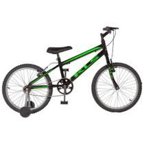 Bicicleta Kls Free Aro 20 Preto/Verde Com Roda Lateral