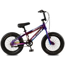Bicicleta KRW Infantil Aro 16 BigBoy Menino Aço Carbono Freio V-Brake com Descanço Lateral M16