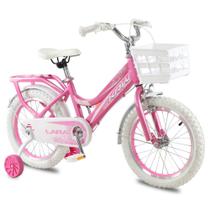 Bicicleta KRW Infantil Aro 16 Lara Menina Aço Carbono Freio V-Brake com Rodas Laterais F16