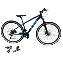 Bicicleta Ksw Xlt Aro 29 21v Freios Mecanico Cambios Dainteiro e Traseiro Shimano Pneu Faixa Amarelo