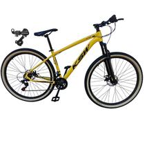 Bicicleta Ksw Xlt Aro 29 24 Velocidades Cambio Traseiro Shimano Pneu Faixa Amarelo.
