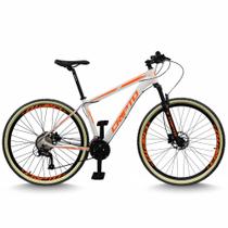Bicicleta Malu Aro 29 Cripto 24 Marchas Freios Disco e Suspensão Pneu Bege