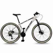 Bicicleta Malu Aro 29 Cripto 24 Marchas Freios Disco e Suspensão Pneu Bege