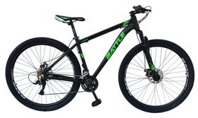 Bicicleta Masculina Alumínio Aro 29 21v Cambios Shimano Freio a disco Preto e verde