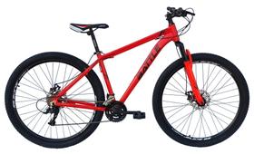 Bicicleta Masculina Alumínio Aro 29 21v Cambios Shimano Freio a disco Vermelha - Dalannio Bike