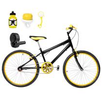 Bicicleta Masculina Aro 24 Alumínio Colorido + Kit Passeio e Acelerador