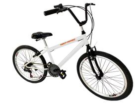 Bicicleta masculino aro 26 tipo bmx 6 marchas aero branca