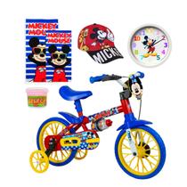 Bicicleta Menino Mickey Mouse Kit com 6 itens Bicicleta Menino Mickey Mouse Kit com 6 itens