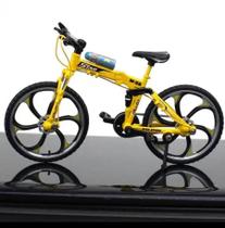 Bicicleta Miniatura Star Amarela Escala 1:10 Bike Decoração