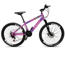 Bicicleta Mônaco Aro 26 21 Velocidades Colli Rosa Neon