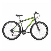 Bicicleta Mormaii Aro 29 Jaws V-Brake 21V C18 Grafite com Verde