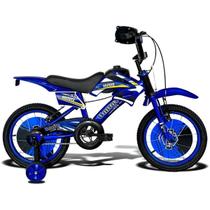 Bicicleta Moto Cross Infantil aro 16 Azul Unitoys
