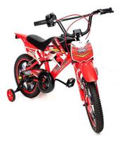 Bicicleta Moto Cross Uni Toys Vermelha Aro 14